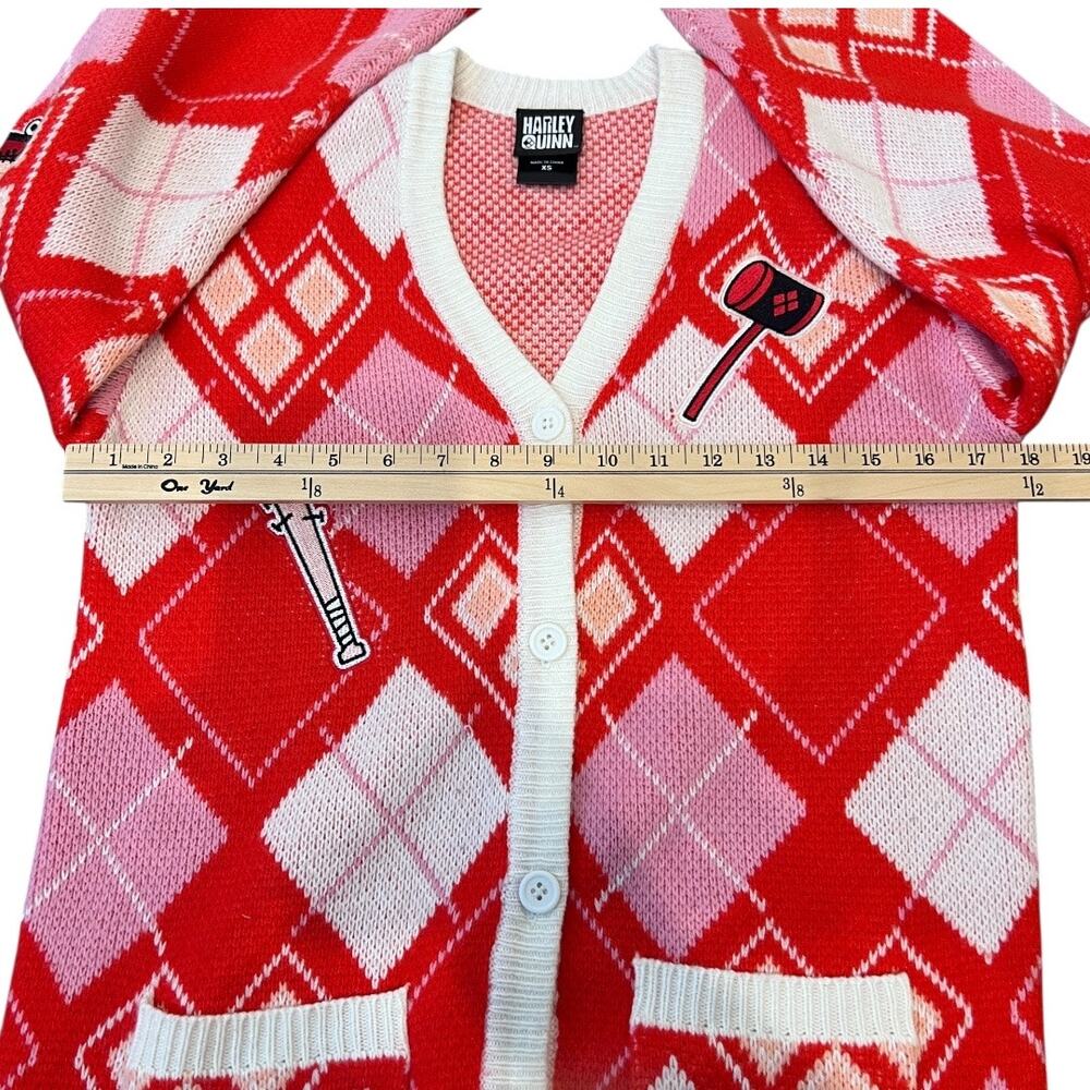 DC Comics Harley Quinn Diamond Cardigan Size XS - Picture 10 of 11